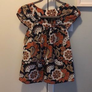 Printed short sleeve blouse